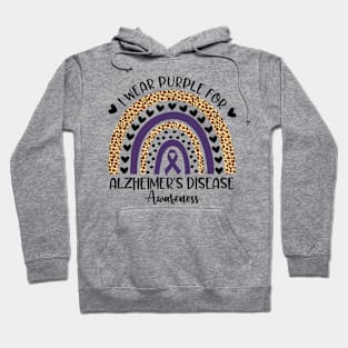 Alzheimer's Disease Awareness Month Purple Ribbon Rainbow Hoodie